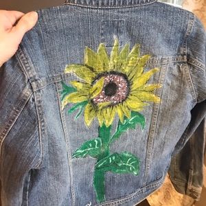 Hand painted jean jacket small